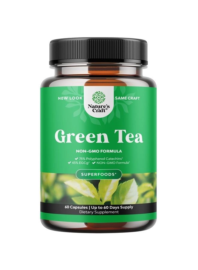 Green Tea Extract Capsules - Pure Extract - Weight Loss Pills - Burn Belly Fat - Metabolism Booster - Lose Weight Fast - for Men and Women Natural Detox Cleanse