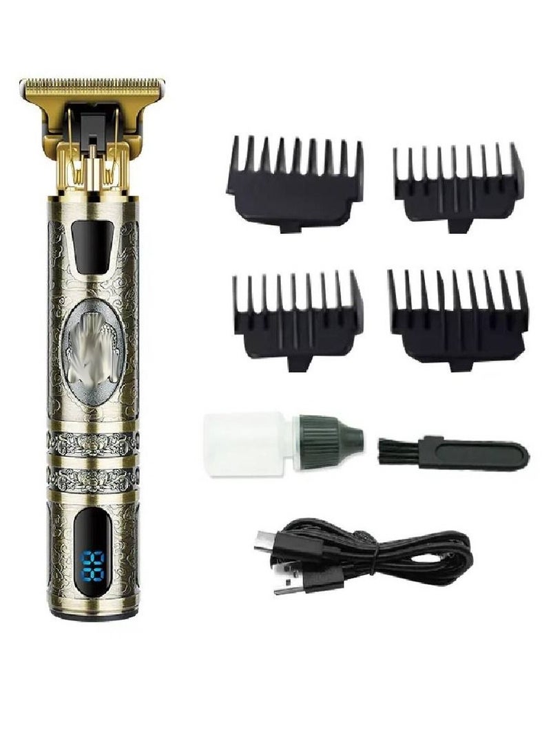 LCD digital display Portable Electric Cordless Salon Men Barber USB charging Metal Professional Hair trimmer Switch Blade