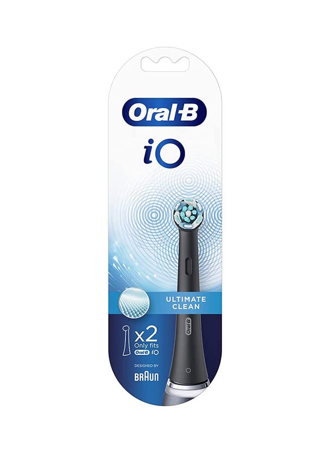 Io Ultimate Clean Toothbrush Heads 2 Count Black