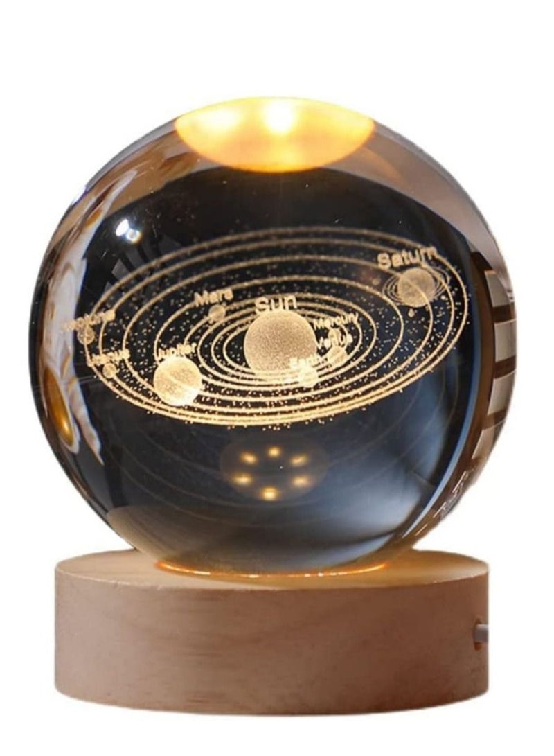 COOLBABY Solar System Crystal Ball Table Top Night Light