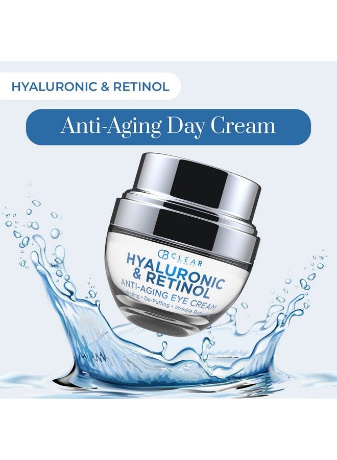 Hyaluronic Acid & Retinal Eye Cream For Dark Circles And Puffiness Moisturizing & Antiaging Under Eye Cream Cruelty Free Korean Skincare For All Skin Types 1.69 Oz