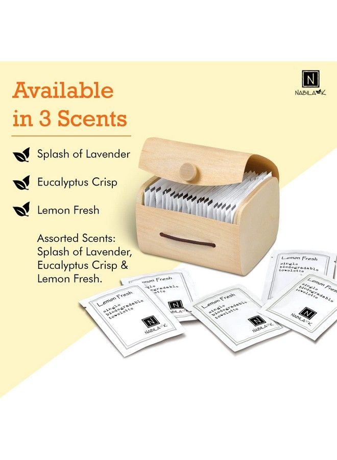 Moist Towelettes Individually Wrapped Single Use Alcoholfree Plant & Mineral Based Natural Ingredients Travel Size Bamboo Case Disposable Towels Lemon Fresh 20 Ct