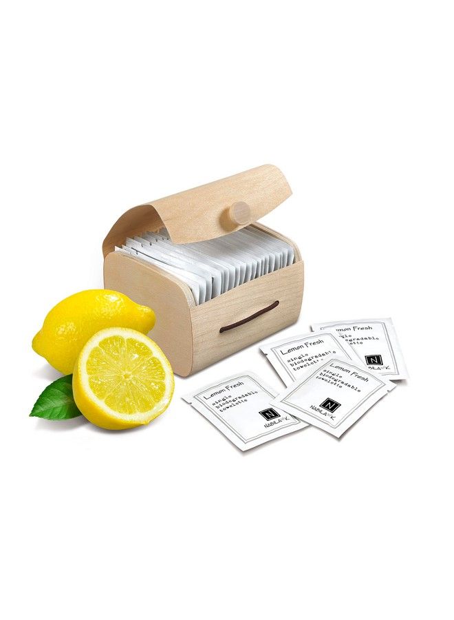Moist Towelettes Individually Wrapped Single Use Alcoholfree Plant & Mineral Based Natural Ingredients Travel Size Bamboo Case Disposable Towels Lemon Fresh 20 Ct