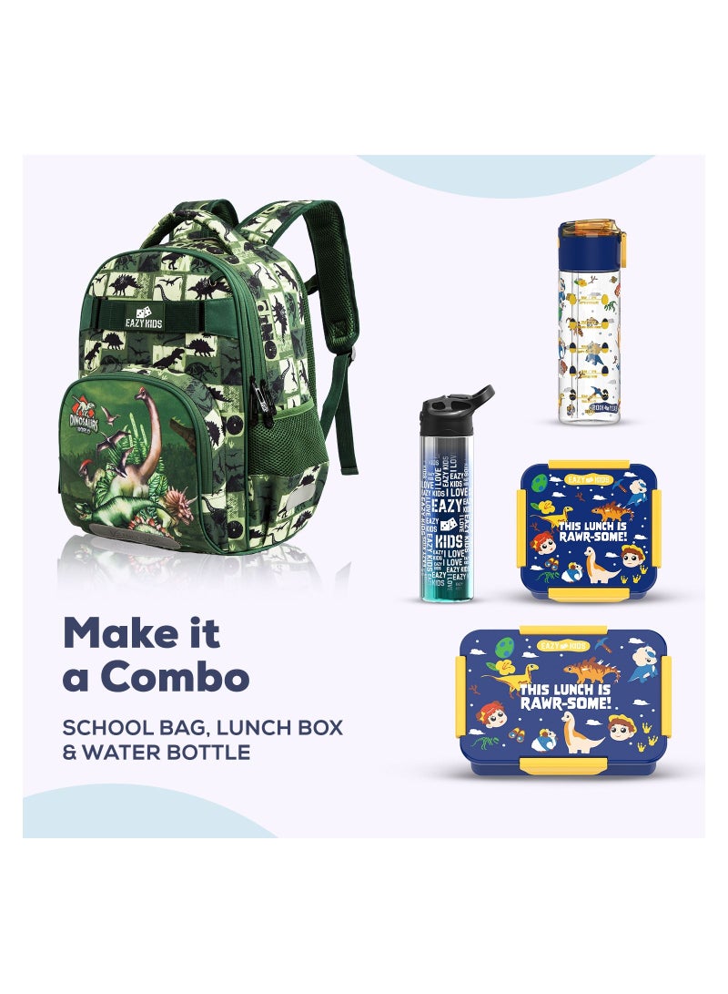 Eazy Kids 18inch School Bag set w/ Lunch Bag, Pencil Case Dinosaur-Green