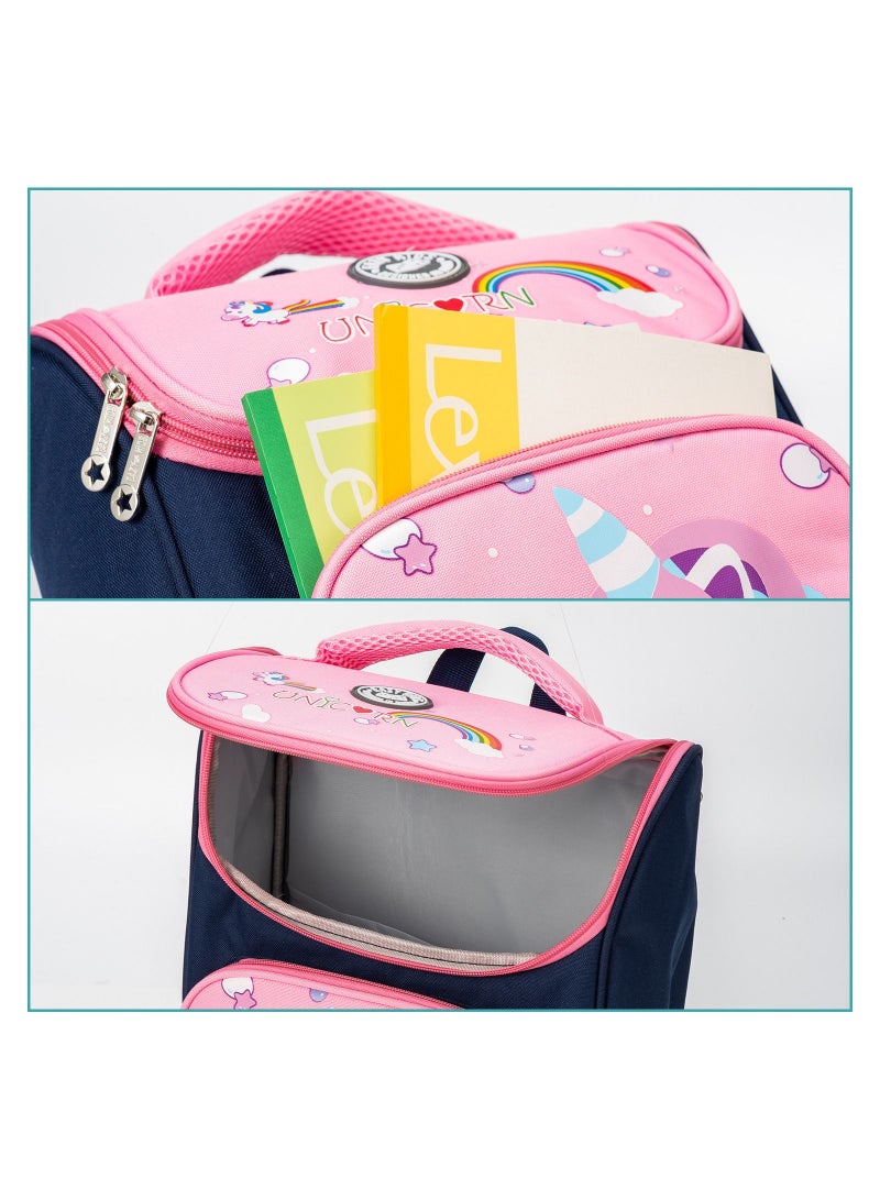 Eazy Kids 16inch Unicorn School Backpack Pink