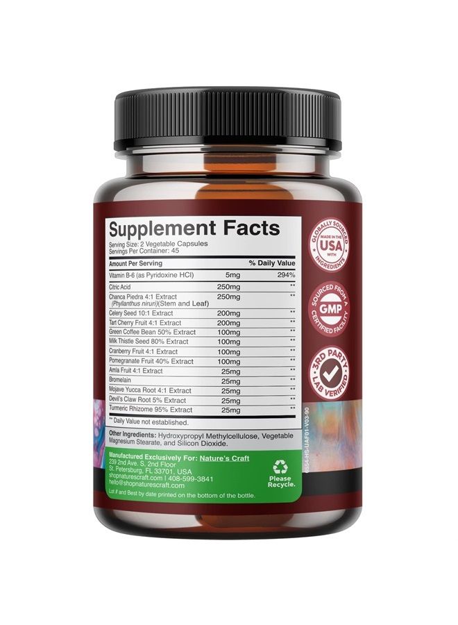 Herbal Uric Acid Cleanse and Detox - Essential Daily Kidney Cleanse and Uric Acid Support for Adults - Joint Support Supplement and Detox Cleanse with Tart Cherry Extract Capsules for Men and Women