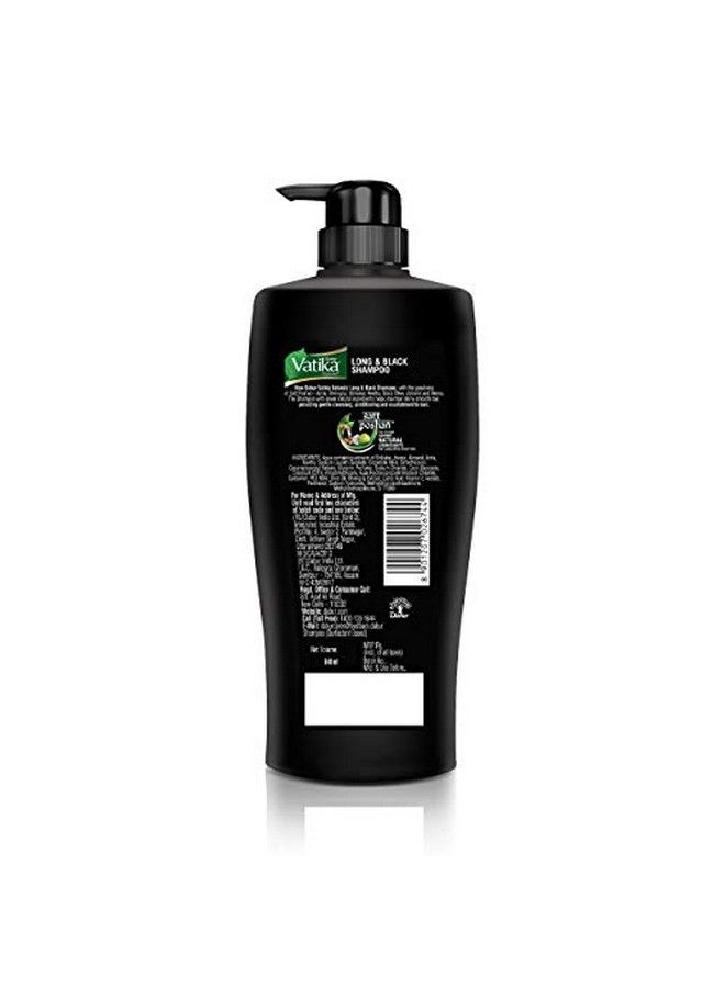 Vatika Long & Black Shampoo With The Goodness Of Amla & Bhringraj For Shiny Black Hair 640Ml