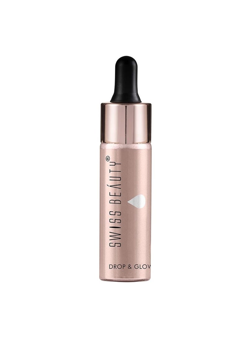 Drop & Glow Liquid Highlighter For Face Makeup Illuminating Liquid Highlighter With Dewy Finish Shade Light Pink 18Ml|