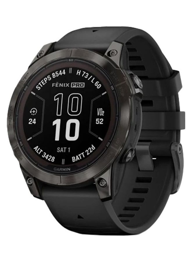 Fenix 7 Pro - 47MM - Sapphire Solar Edition - Up To 22 Days In Battery Life - 1.3"inch Sunlight-Visible  Display, Scratch Resistant, Power Sapphire™, Heart Rate Monitor, All Day Stress Monitor, Power Glass Solar Charging Lens, Super Bright LED Flashlight, iOS and Android Compatible Black