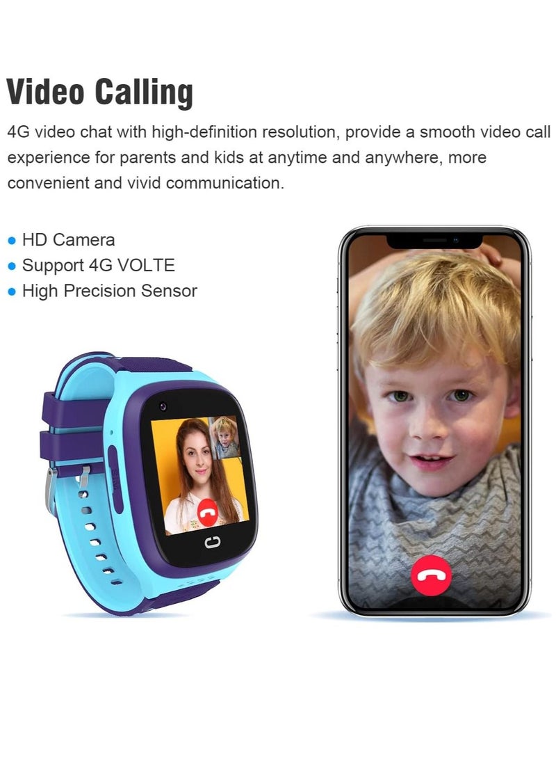 LT31 Multifunctional Kids Children S-mart Watch T-racker Intelligent Band Sensitive T-ouch Screen Supported 4G SIM C-ard SOS & Video Chat Call Camera 3 Alarm Clock Setting LBS Positioning IP67 Water