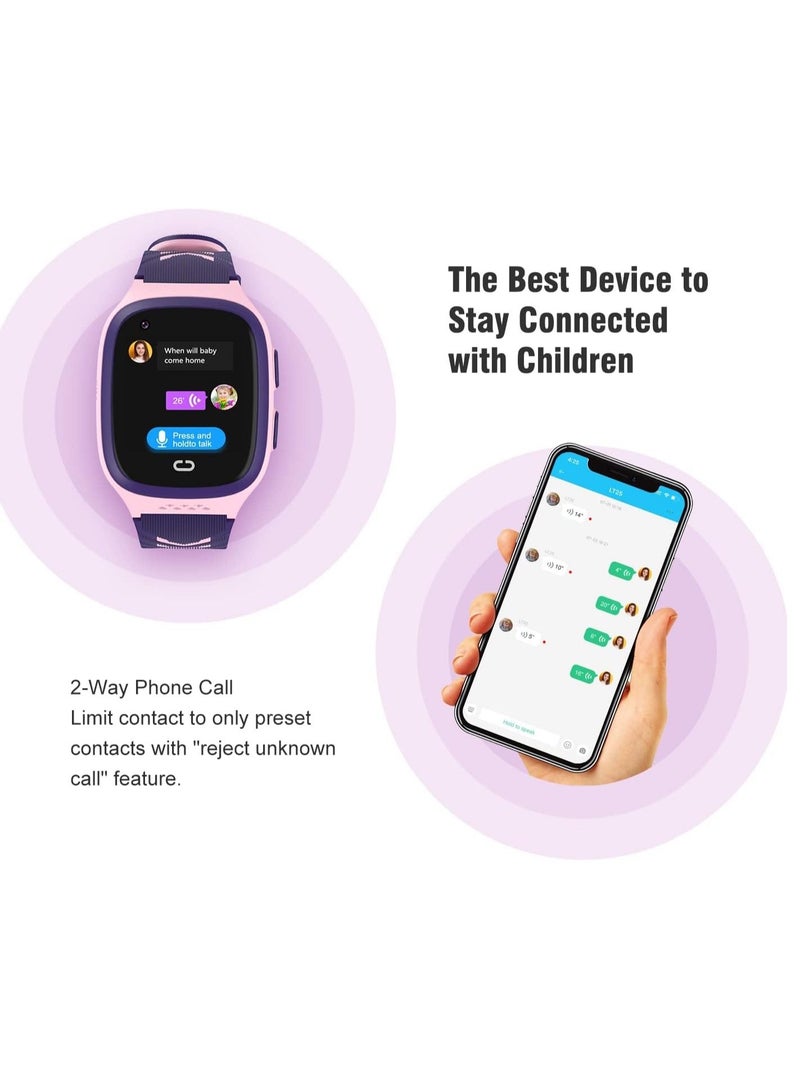 LT31 Multifunctional Kids Children S-mart Watch T-racker Intelligent Band Sensitive T-ouch Screen Supported 4G SIM C-ard SOS & Video Chat Call Camera 3 Alarm Clock Setting LBS Positioning IP67 Water