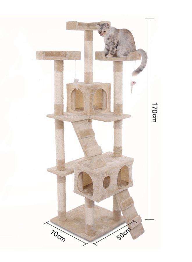 Multi-Level Cat Tree, Height Activity Cat Tower Furniture For Large Small Cat 70x50x170 Cm