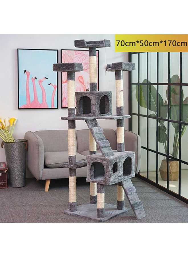 Multi-Level Cat Tree, Height Activity Cat Tower Furniture For Large Small Cat 70x50x170 Cm