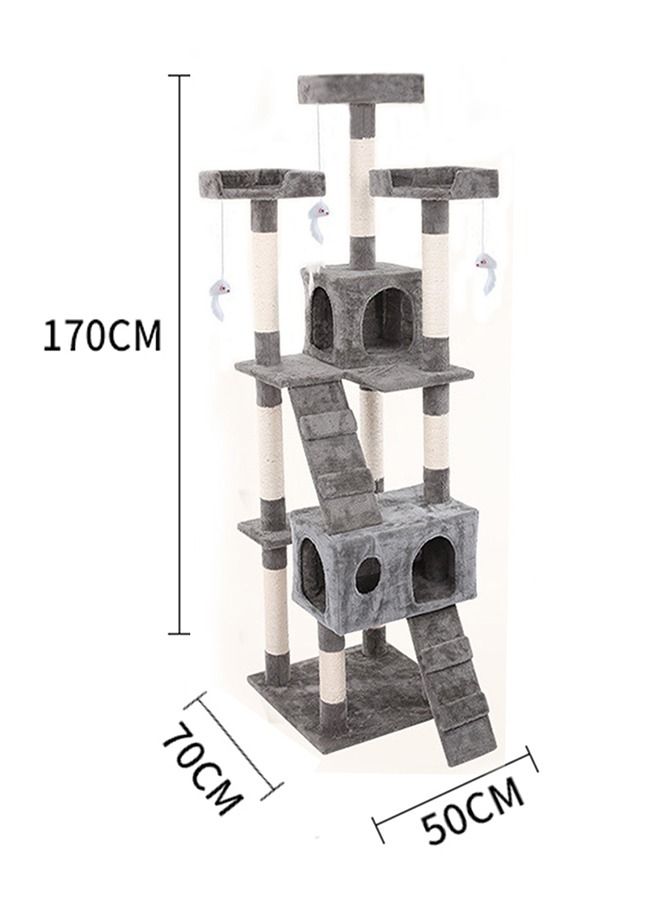 Multi-Level Cat Tree, Height Activity Cat Tower Furniture For Large Small Cat 70x50x170 Cm