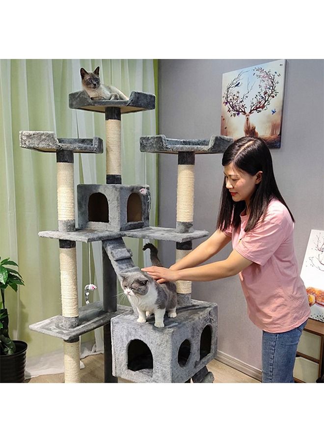 Multi-Level Cat Tree, Height Activity Cat Tower Furniture For Large Small Cat 70x50x170 Cm