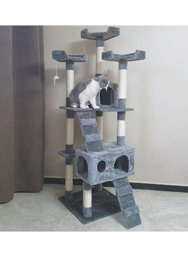 Multi-Level Cat Tree, Height Activity Cat Tower Furniture For Large Small Cat 70x50x170 Cm