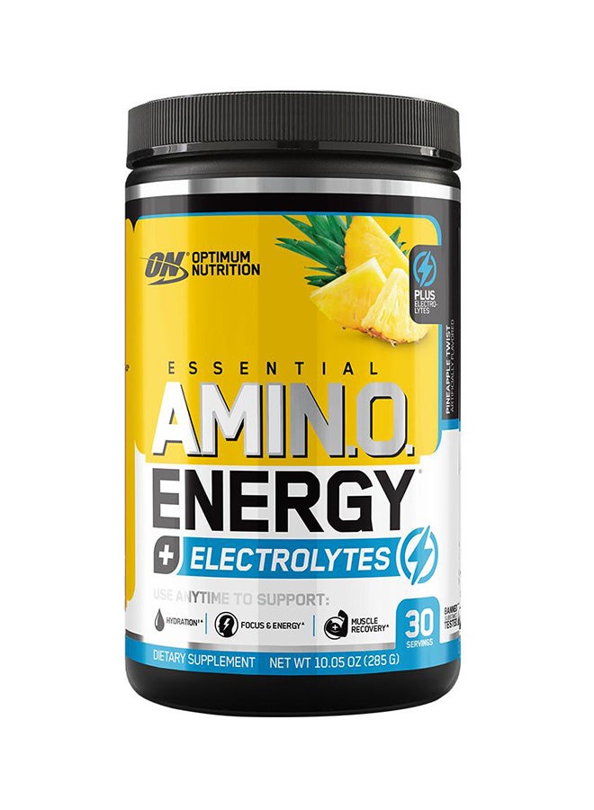 Amino Energy Plus Electrolytes Powder - Pre Workout, Bcaas, Amino Acids, Keto Friendly, Anytime Energy Powder - Pineapple Twist, 285 G , 30 Servings