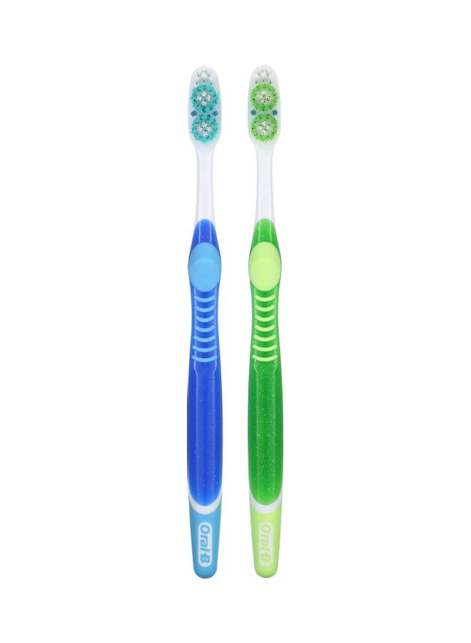 White Vivid Toothbrush Medium 2 Pack Multicolour 13ml