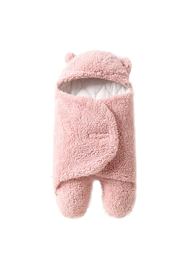 Cute Baby Swaddle Blanket Newborn Swaddle Wrap Soft Plush Receiving Swaddling Wrap Baby Sleep Sack with Feet Baby Sleeping Bag for Winter, M Size for 0-3 Months Babies