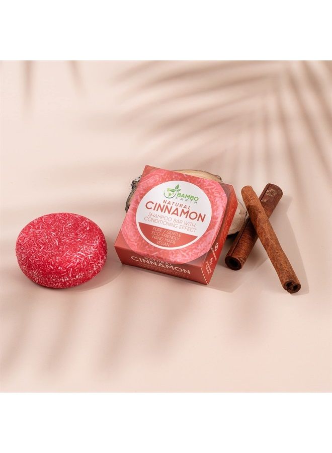 Solid Shampoo Bar And Conditioner Effect Hair Soap – 100% Organic Shampoo Bars For Hair With All Natural Plant Based Essential Oils And Zero Waste Biodegradable Packaging (Cinnamon)