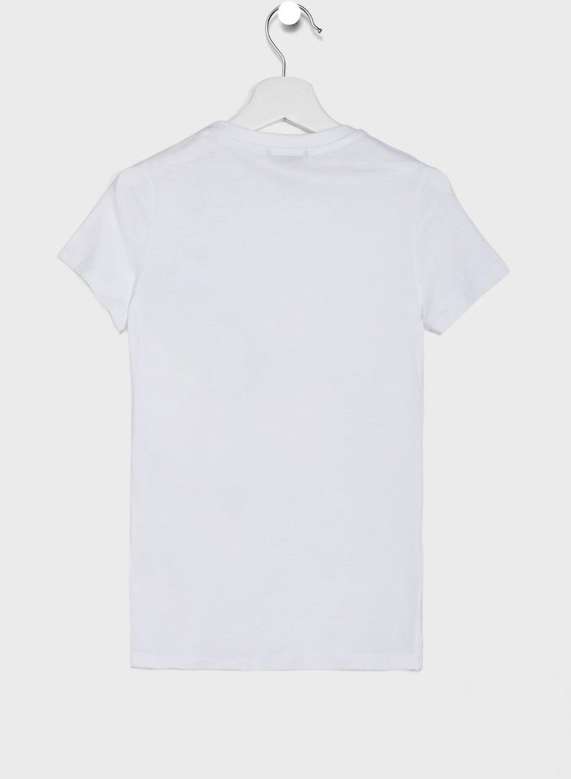 Kids Sequin Front Logo T-Shirt
