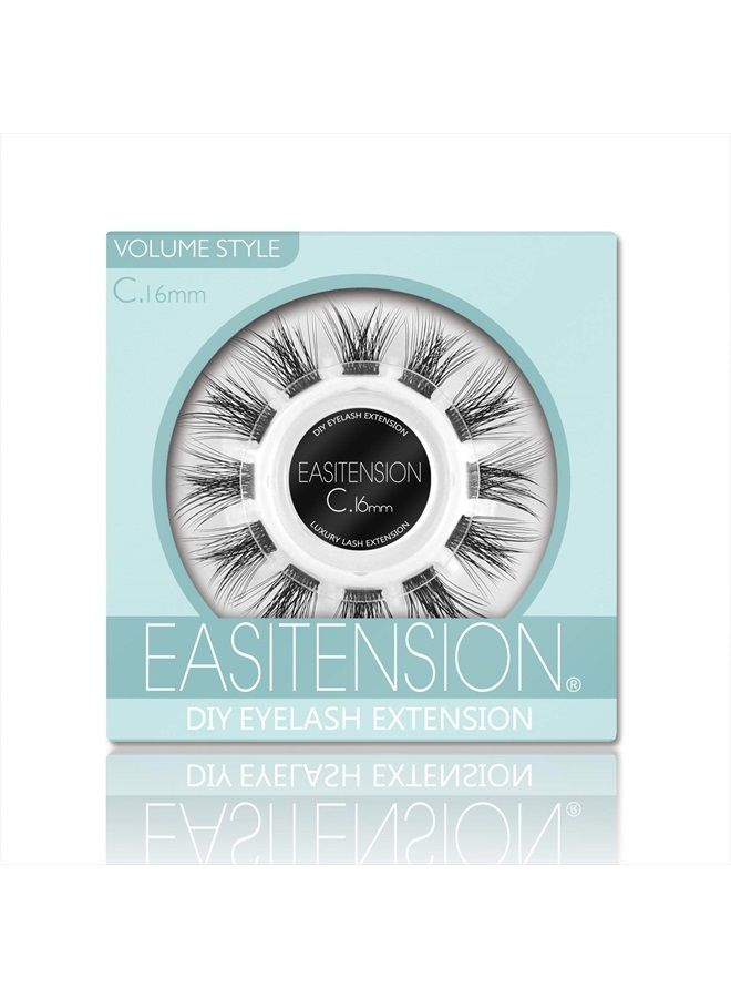 DIY Eyelash Extension, 3D Effect Individual Glue Bonded Lash Clusters Volume Lashes Set, Home Eyelash Extension, Lashes Pack (16MM-Volume)