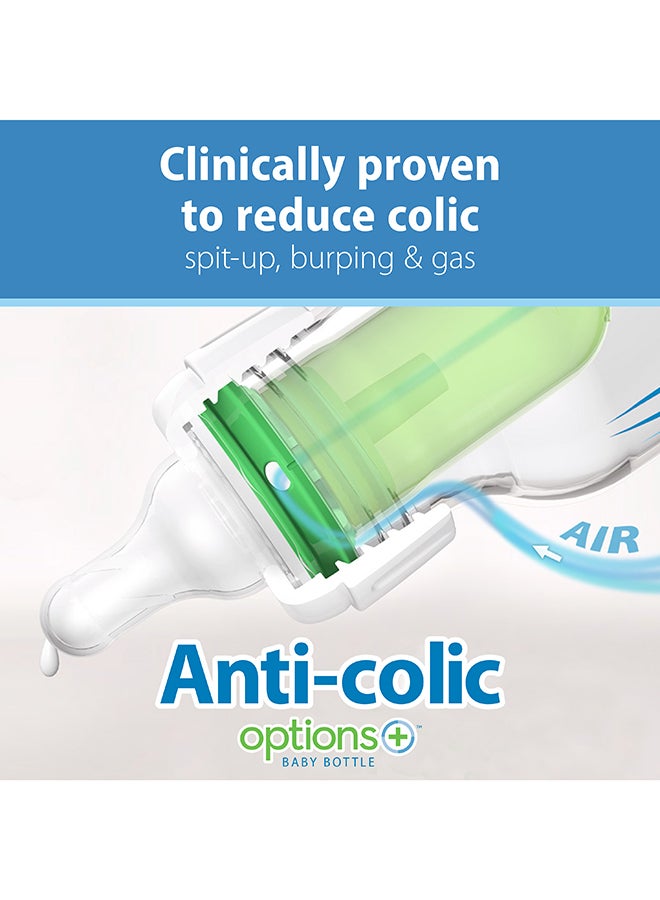 Pack Of 3 Baby Anti-Colic PP Narrow Options+ Feeding Bottle, 3 X 250 ML, 0 Months +