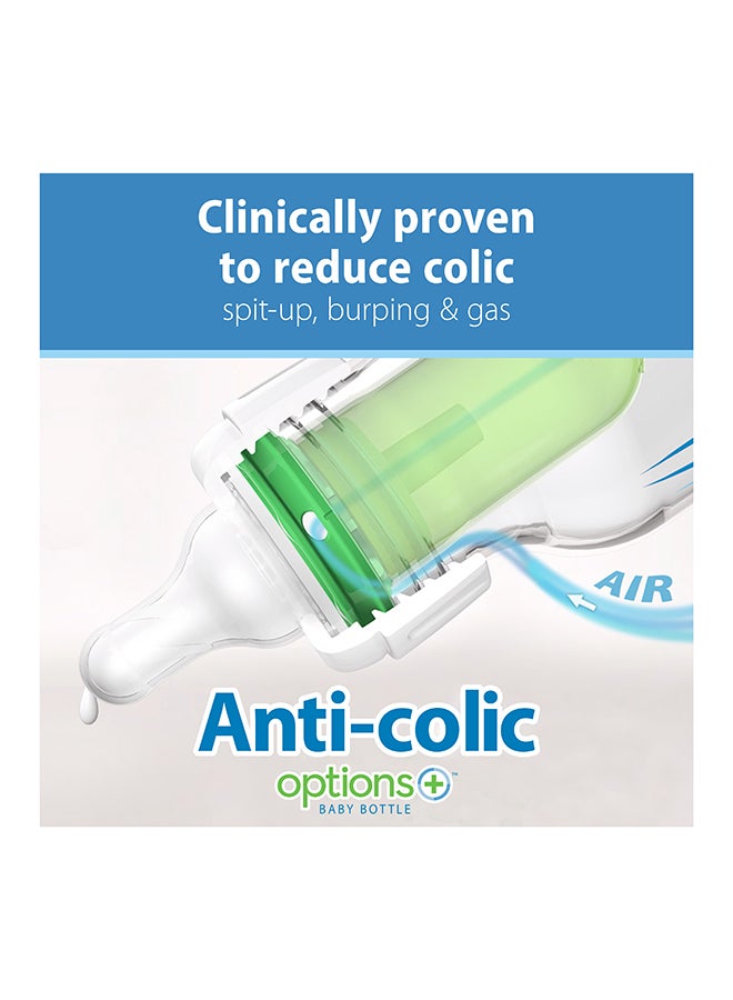Options+ Anti-Colic Narrow Sampler (1X120 Ml & 1X250 Ml Bottles, 2Xl2 Nipples, 1 Cleaning Brush)