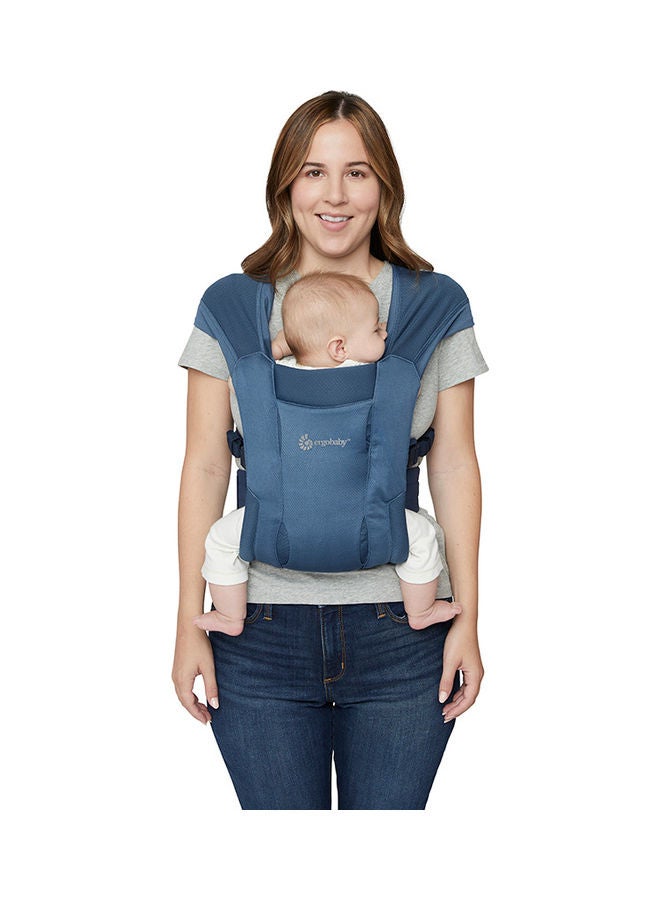Embrace Soft Air Mesh Ergonomic Baby Carrier For Newborns From Birth, Ergonomic 2 - Position Belly Carrier Front Carrier - Blue