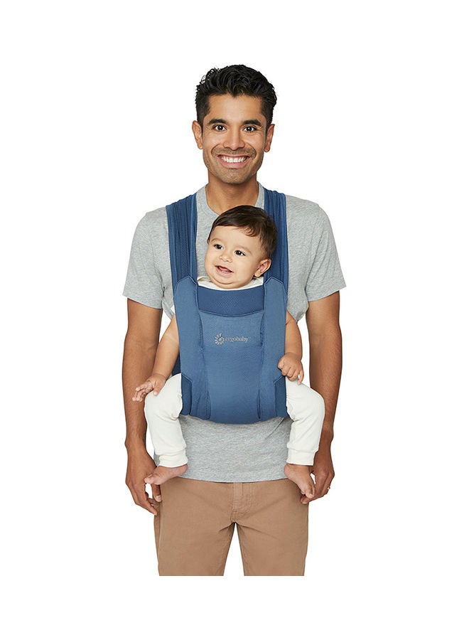 Embrace Soft Air Mesh Ergonomic Baby Carrier For Newborns From Birth, Ergonomic 2 - Position Belly Carrier Front Carrier - Blue