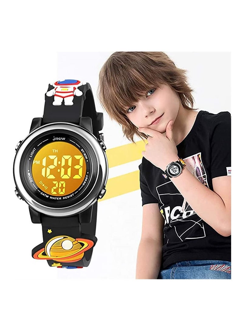 Toddler Kids Digital Watches for Girls Boys, 3D Cartoon 7 Color Lights Waterproof Sport Electronic Wrist Watch with Alarm Stopwatch for 3-10 Year Children