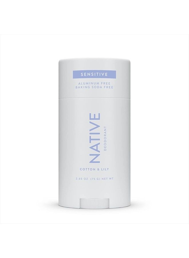 Sensitive Deodorant | Natural Deodorant for Women and Men, Aluminum Free, Baking Soda Free, Phthalate Free, Talc Free, Coconut Oil and Shea Butter | Cotton & Lily (Sensitive)