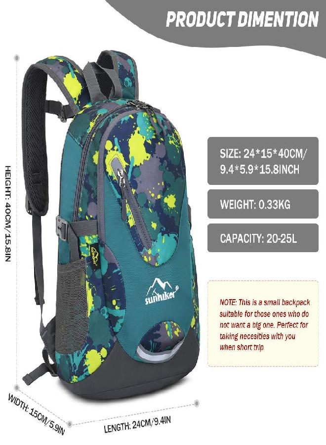 Small Cycling Hiking Backpack Water Resistant Travel Backpack Lightweight Daypack M0714 （20-25L）-Colorful Micai