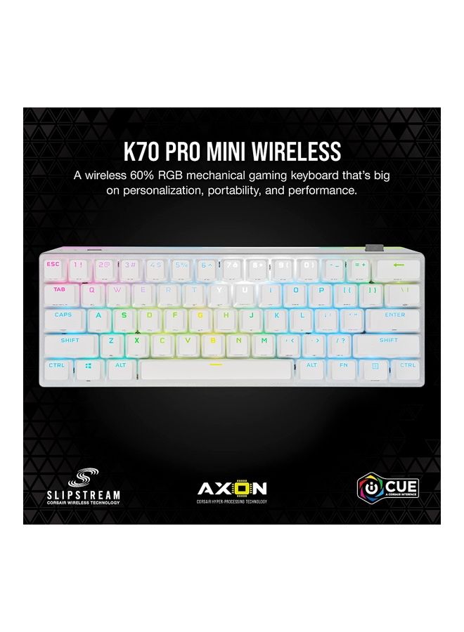 Corsair K70 PRO MINI WIRELESS RGB 60% Mechanical Gaming Keyboard-White