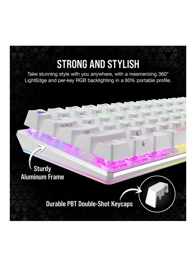 Corsair K70 PRO MINI WIRELESS RGB 60% Mechanical Gaming Keyboard-White