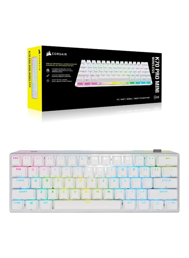 Corsair K70 PRO MINI WIRELESS RGB 60% Mechanical Gaming Keyboard-White