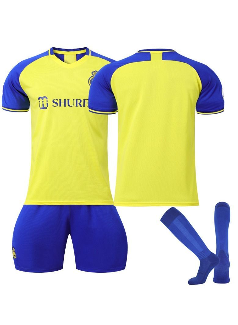 Ronaldo No #7 Nassr Riyadh Al Home Football Soccer Jersey/Shorts Socks Gift Set Youth Sizes
