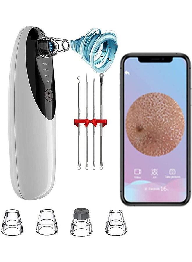 DMG Blackhead Remover Vacuum with Camera(Wifi Real Time Skin Screen) Upgraded Face Suction Pore Cleanser and 4 Replaceable Probes a 4-piece set of Acne Removal Tools