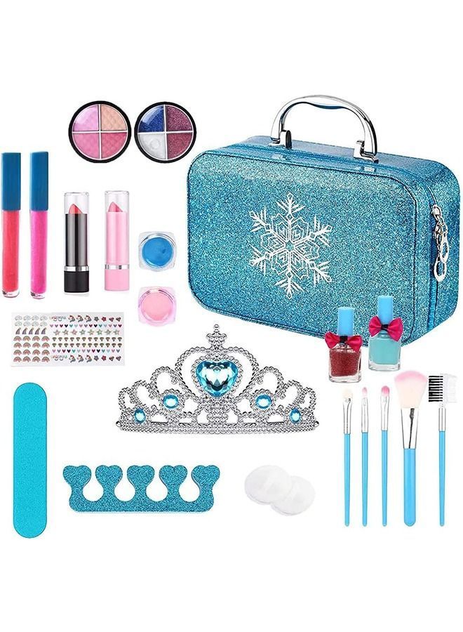 Kids Makeup Kit for Girls, children's makeup set Washable Set with Jewelry Box princess crown,Non Toxic Make Up Set, Play Toddlers Gifts Girls