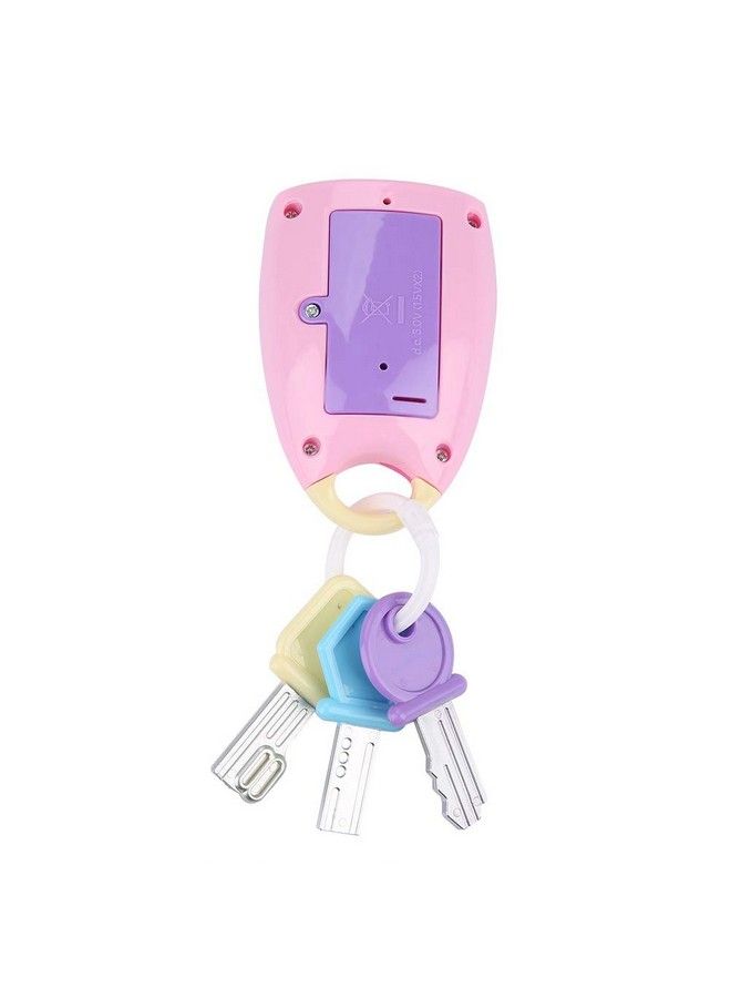 Funky Toy Keys For Toddlers And Babies Baby Toy Smart Key Remote Car Control Musical Pretend Play For Kids Education Toys(Pink)