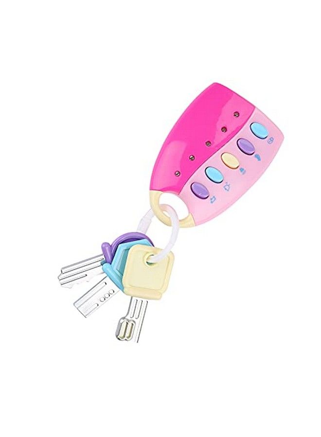 Funky Toy Keys For Toddlers And Babies Baby Toy Smart Key Remote Car Control Musical Pretend Play For Kids Education Toys(Pink)