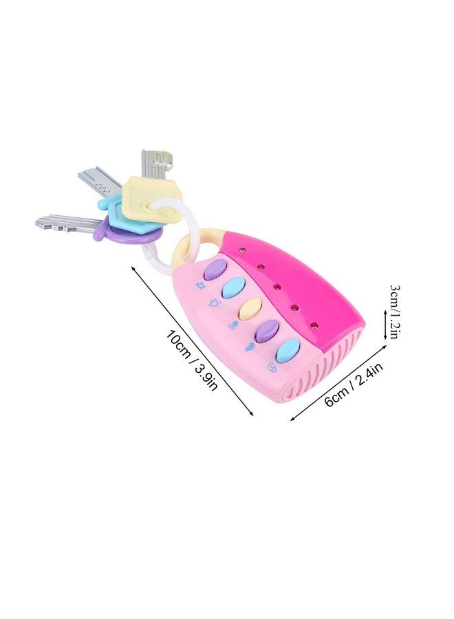 Funky Toy Keys For Toddlers And Babies Baby Toy Smart Key Remote Car Control Musical Pretend Play For Kids Education Toys(Pink)