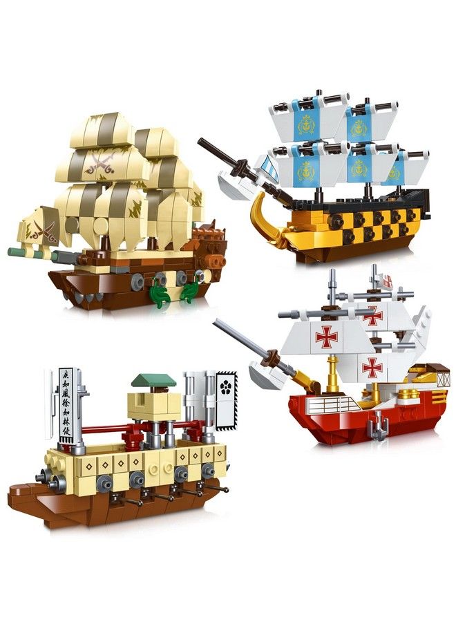 Pirate Ship Building Blocks Toy Set Hms Victory The Flying Dutchman Santa Maria Warring States Ships Creative Boat Themed Birthday Gifts For Boys Girls And Kids Ages 6+ (664 Pieces)