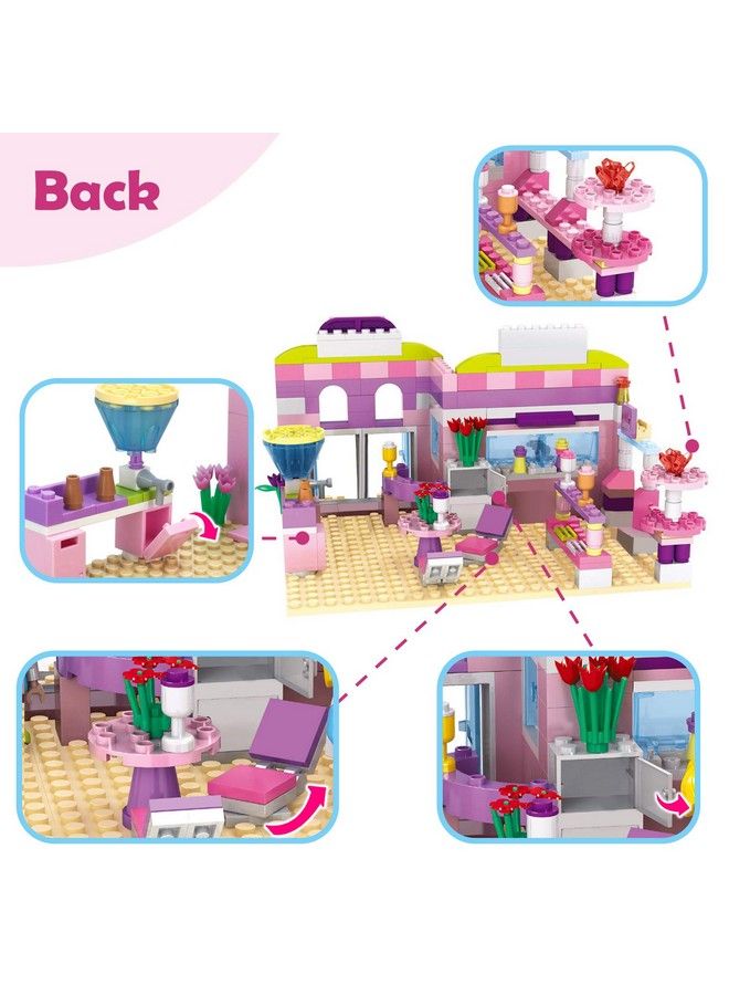 Girls Ice Cream Shop Building Set Pink Beach Ice Cream Dessert Store Building Blocks Toys With Beach Buggy Creative Summer Holiday Toys Gifts For Kids Friends 612 Years And Up 317 Pieces