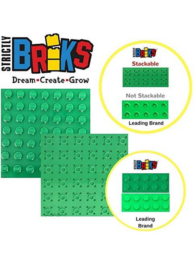 Classic Stackable Baseplates Building Bricks For Towers Shelves And More 100% Compatible With All Major Brands Light Gray 4 Base Plates & 30 Stackers 10X10 Inches