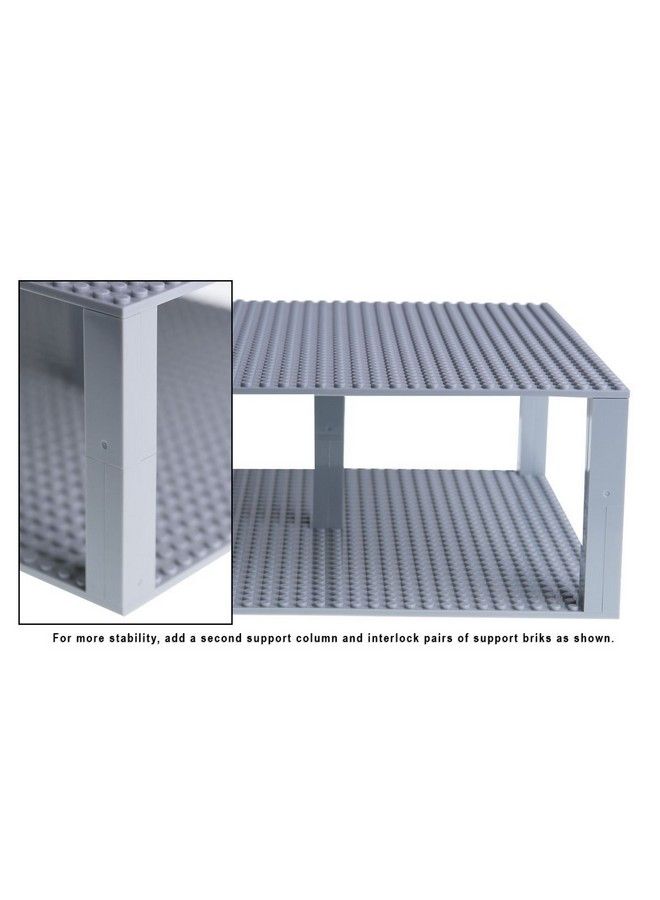 Classic Stackable Baseplates Building Bricks For Towers Shelves And More 100% Compatible With All Major Brands Light Gray 4 Base Plates & 30 Stackers 10X10 Inches