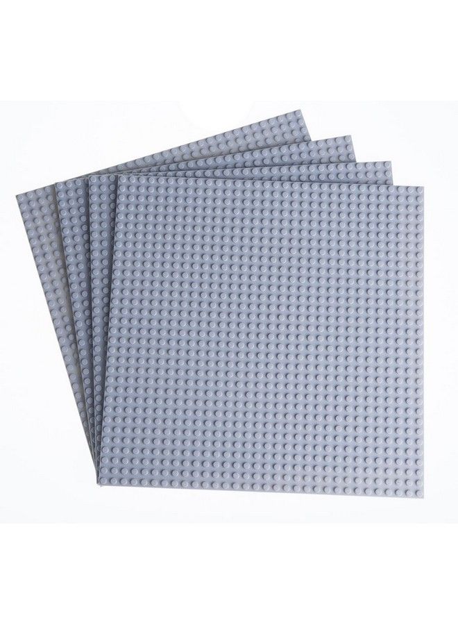 Classic Stackable Baseplates Building Bricks For Towers Shelves And More 100% Compatible With All Major Brands Light Gray 4 Base Plates & 30 Stackers 10X10 Inches