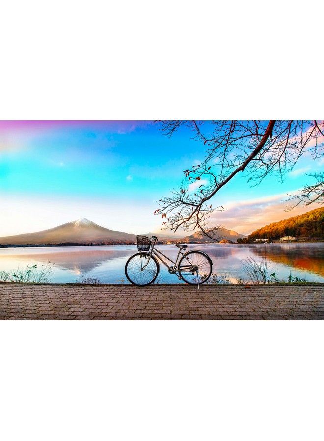 Jigsaw Puzzles 1000 Piece For Adults Bicycle Trip Collection Bicycle By The Serene Lake Beautiful Plastic Puzzle For Home Decor Zero Dust Easy Storage [H2649]