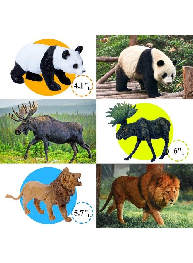 Safari Animal Toys Figures 12 Pcs Realistic Jumbo Wild Jungle Animals Figurines Large African Zoo Animal Playset With Lionelephantgiraffe Plastic Animal Learning Toys For Kids Toddlers Boys