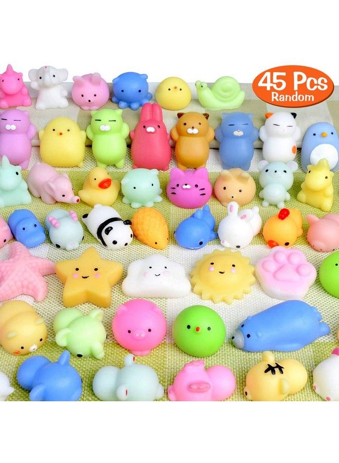 45Pcs Mochi Squishy Toys Mini Squishies Kawaii Animal Squishies Party Favors For Kids Cat Panda Unicorn Squishy Novelty Stress Relief Toys Birthday Gifts Goody Bags Class Prizes Pinata Fillers